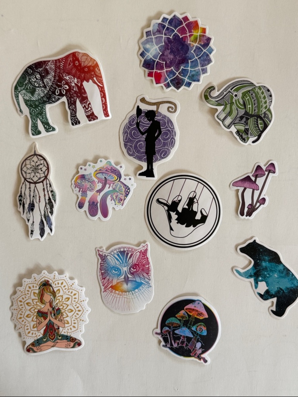 Assorted Colorful Boho Stickers - Multi-Color Decorative Decals